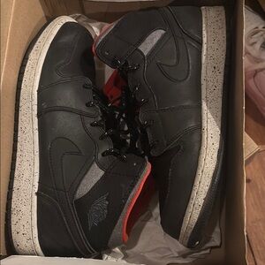 Black and Gray kids Jordan’s High-Top Sneakers